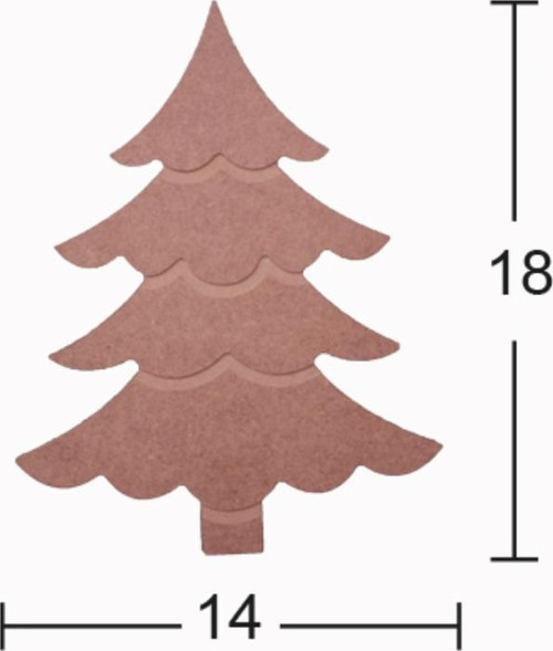 H132 Çam Ağacı Biblo, 18Mm Figüratif Ahşap Obje