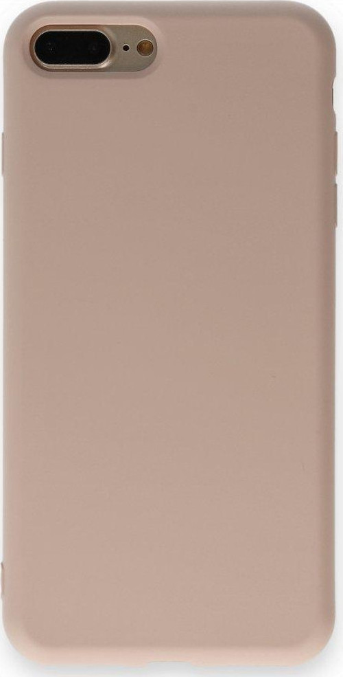 İphone 8 Plus Kılıf Nano İçi Kadife Silikon - Pudra