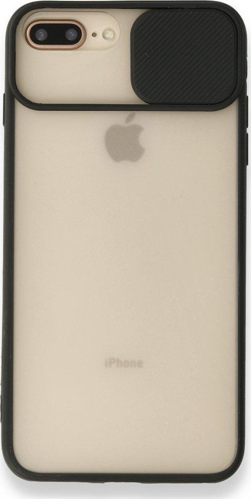 İphone 8 Plus Kılıf Palm Buzlu Kamera Sürgülü Silikon - Siyah