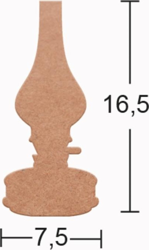 H143 Gaz Lambası Biblo, 18Mm Figüratif Ahşap Obje