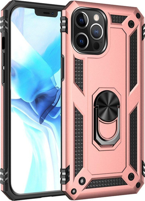 İphone 12 Pro Kılıf Sofya Yüzüklü Silikon Kapak - Rose