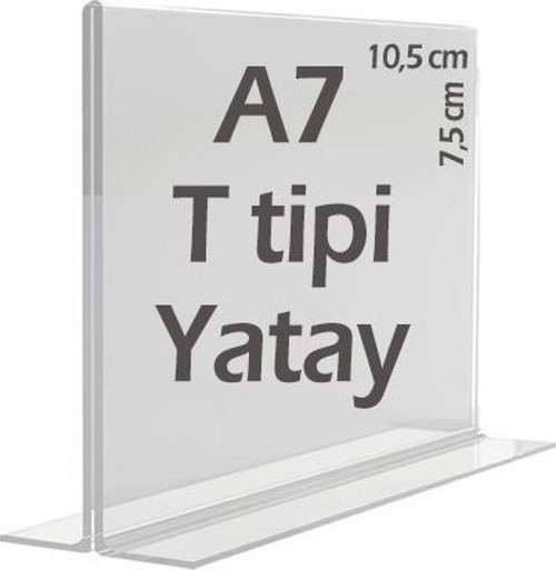 A7 T-Tipi Yatay Şeffaf Föylük Menü Broşür Etiket Fotoğraflık Albüm Stand Sehpa
