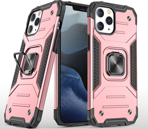 İphone 12 Pro Kılıf Zegna Yüzüklü Silikon Kapak - Rose