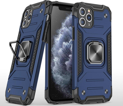 İphone 11 Pro Max Kılıf Zegna Yüzüklü Silikon Kapak - Mavi