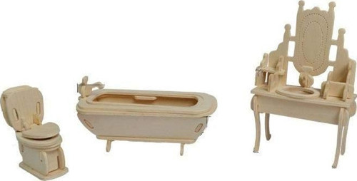 3D Ahşap Puzzle - Banyo