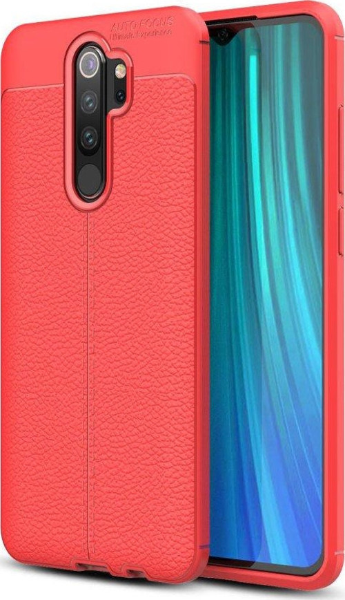 Xiaomi Redmi Note 8 Pro Kılıf Focus Derili Silikon - Kırmızı