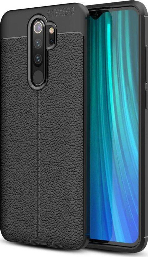 Xiaomi Redmi Note 8 Pro Kılıf Focus Derili Silikon - Siyah