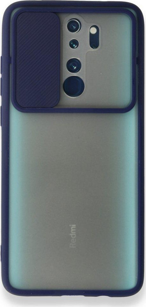 Xiaomi Redmi Note 8 Pro Kılıf Palm Buzlu Kamera Sürgülü Silikon - Lacivert