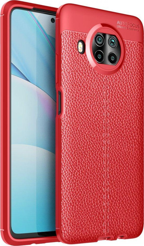 Xiaomi Redmi Note 9 Pro 5G Kılıf Focus Derili Silikon - Kırmızı