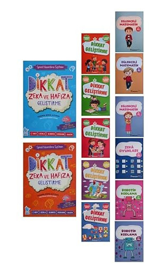 İnkılap Kitabevi 3-6 Yaş Çocuklar İçin Kodlama,Hafıza Teknikleri,Matematik Ve Dikkat Geliştirme Kitapları 13 Kitap