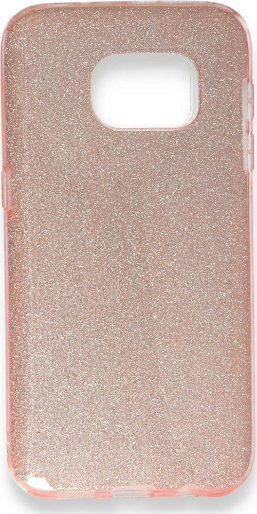Samsung Galaxy S7 Kılıf Simli Katmanlı Silikon - Rose