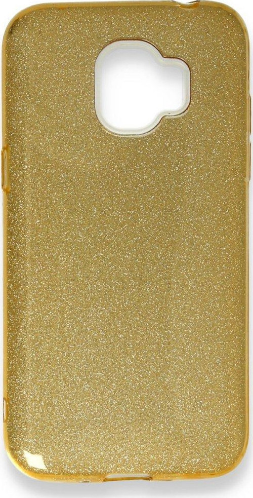 Samsung Galaxy J2 Core Kılıf Simli Katmanlı Silikon - Gold