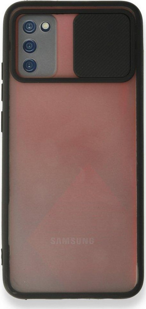 Samsung Galaxy A02S Kılıf Palm Buzlu Kamera Sürgülü Silikon - Siyah