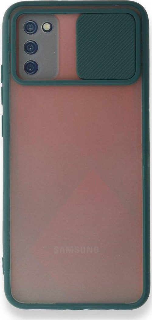 Samsung Galaxy A02S Kılıf Palm Buzlu Kamera Sürgülü Silikon - Yeşil