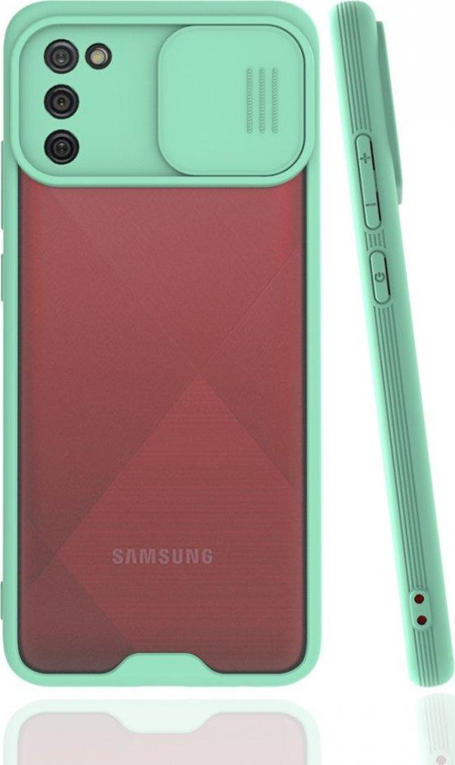 Samsung Galaxy A02S Kılıf Platin Kamera Koruma Silikon - Açık Yeşil