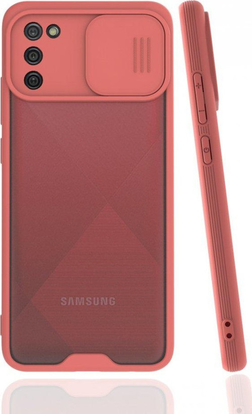 Samsung Galaxy A02S Kılıf Platin Kamera Koruma Silikon - Pembe