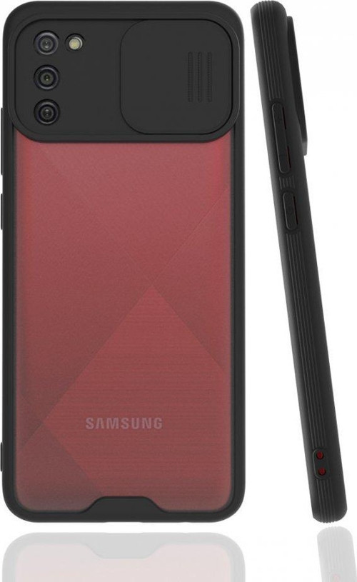 Samsung Galaxy A02S Kılıf Platin Kamera Koruma Silikon - Siyah