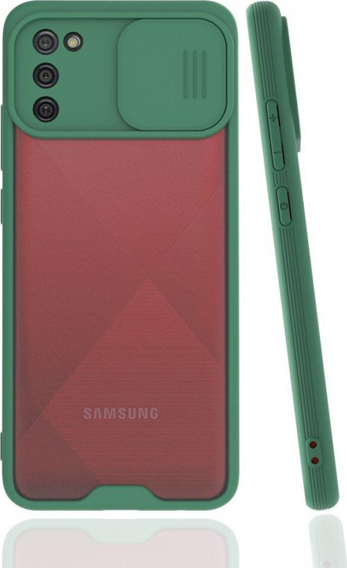 Samsung Galaxy A02S Kılıf Platin Kamera Koruma Silikon - Yeşil