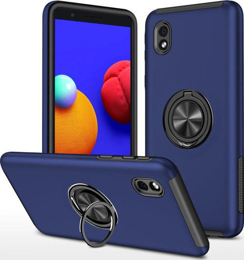 Samsung Galaxy A01 Core Kılıf Elit Yüzüklü Kapak - Lacivert