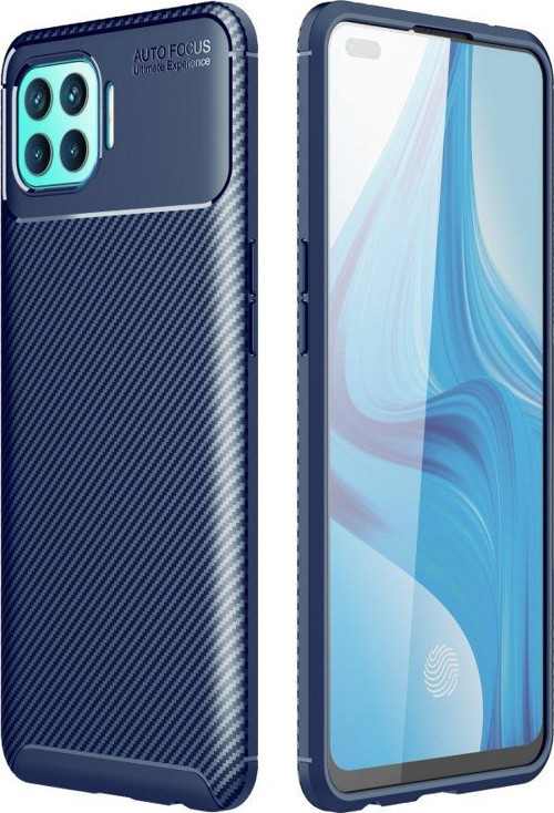 Oppo Reno 4 Lite Kılıf Focus Karbon Silikon - Lacivert