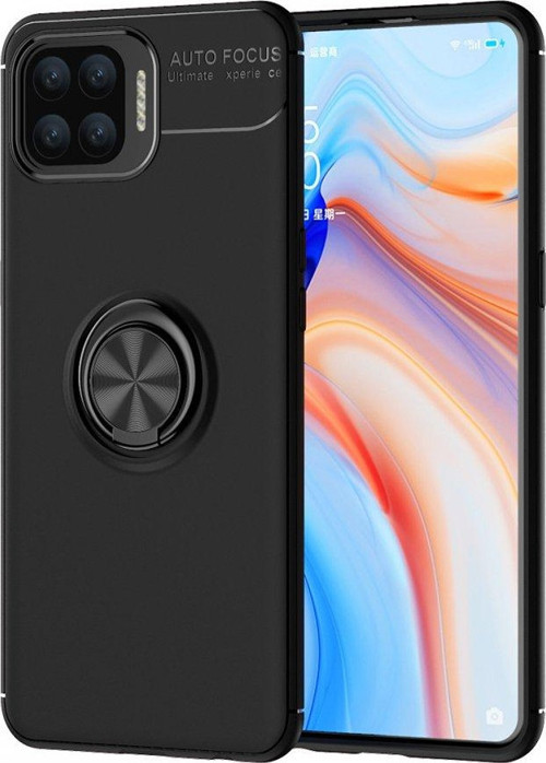 Oppo Reno 4 Lite Kılıf Range Yüzüklü Silikon - Siyah