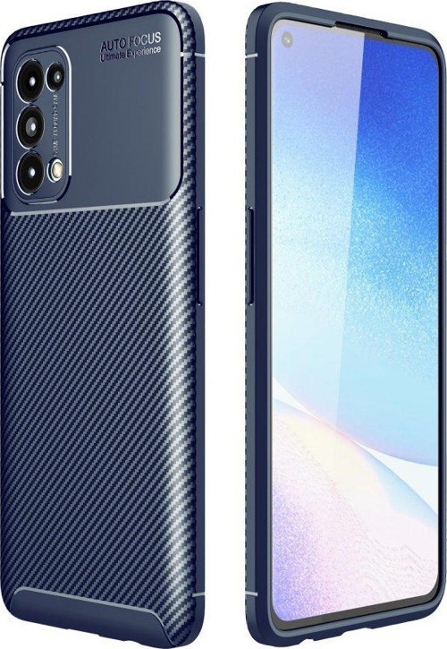 Oppo Reno 5 Kılıf Focus Karbon Silikon - Lacivert