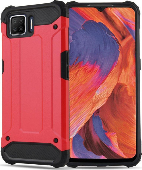 Oppo A73 Kılıf Tank Silikon Kapak - Kırmızı
