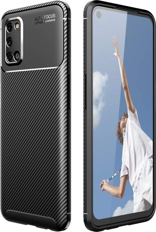 Oppo A72 Kılıf Focus Karbon Silikon - Siyah