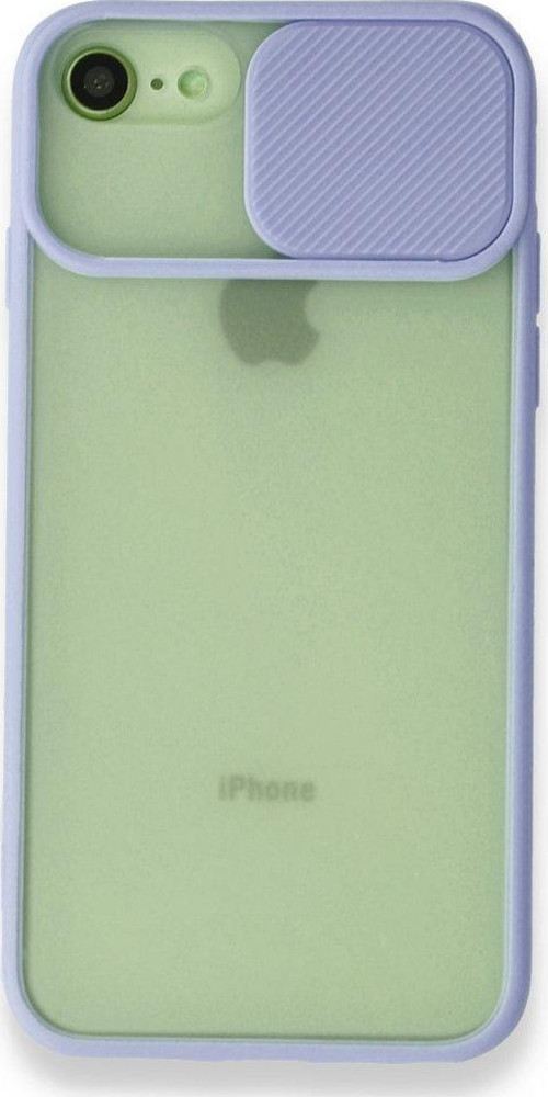 İphone 7 Kılıf Palm Buzlu Kamera Sürgülü Silikon - Lila