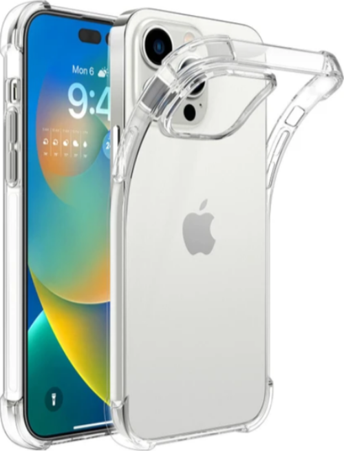 İphone 14 Pro Uyumlu Şeffaf Köşe Korumalı Saydam Telefon Kılıfı