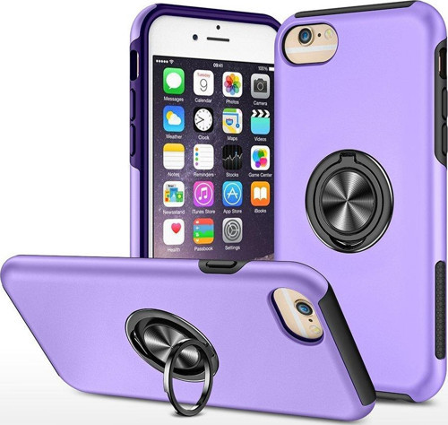 İphone 6 Kılıf Elit Yüzüklü Kapak - Mor