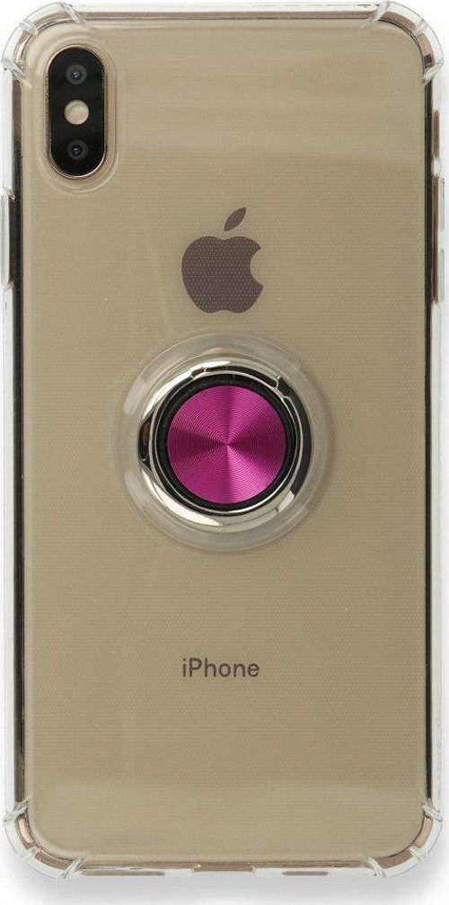 İphone Xs Kılıf Gros Yüzüklü Silikon - Pembe