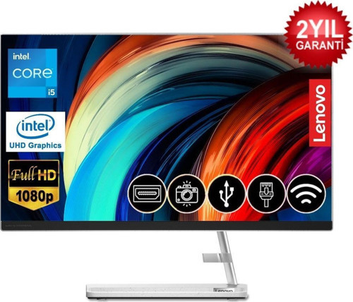 Ideacentre 3 i5 12450H 16GB 256GB M.2 SSD F0GH01GBTR ATL5 23.8" Fdos Beyaz All In One Bilgisayar