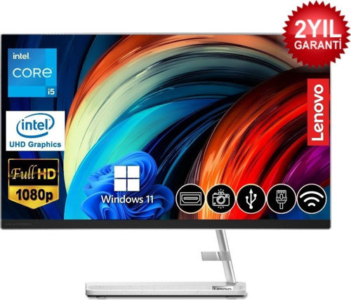 Ideacentre 3 i5 12450H 32GB 512GB M.2 SSD F0GH01GBTR ATL33 23.8" W11Pro Beyaz All In One Bilgisayar
