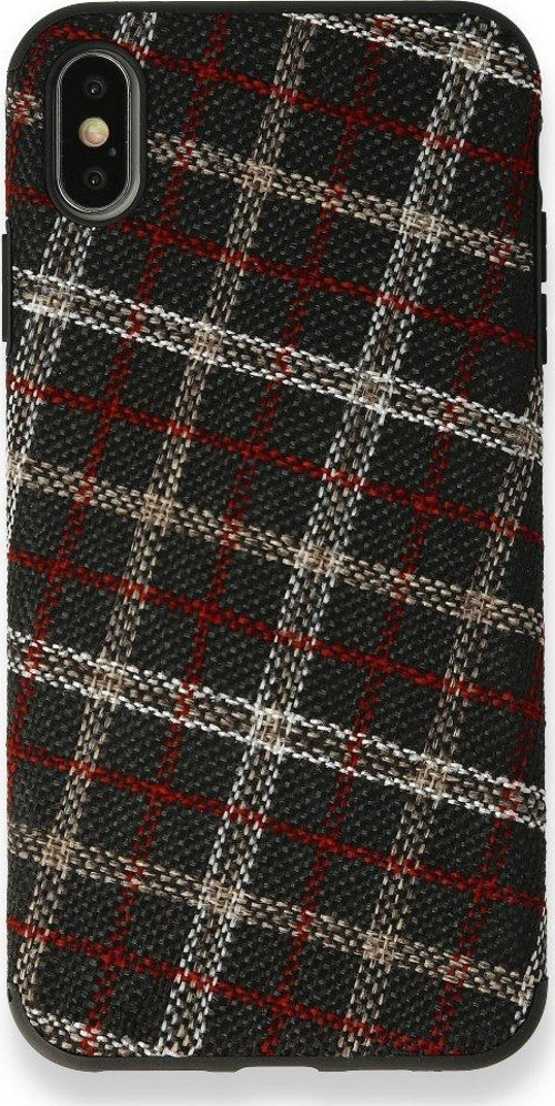 İphone Xs Kılıf Ottoman Kumaş Silikon - Ekose