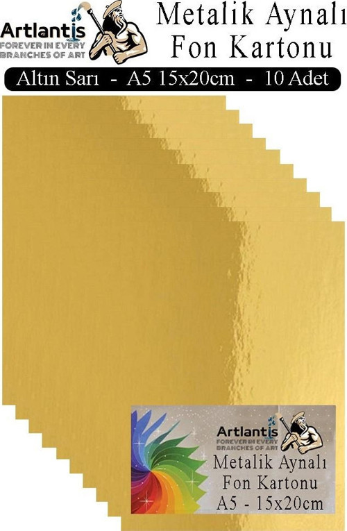 Metalik Aynalı Fon Kartonu 10 lu A5 15x20 cm 1 Paket Okul Sınıf Dekoratif Pırıltılı Folyo Kağıt Dekoratif Anasınıfı Kreş