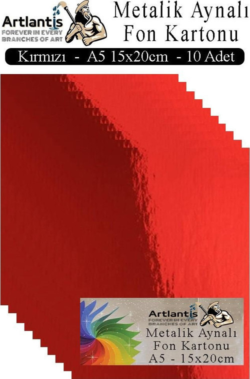 Metalik Aynalı Fon Kartonu 10 lu A5 15x20 cm 1 Paket Okul Sınıf Dekoratif Pırıltılı Folyo Kağıt Dekoratif Anasınıfı Kreş