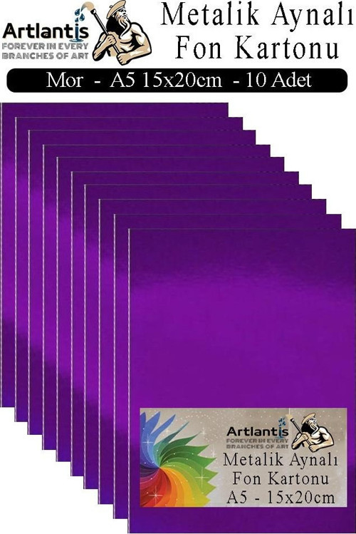 Metalik Aynalı Fon Kartonu 10 lu A5 15x20 cm 1 Paket Okul Sınıf Dekoratif Pırıltılı Folyo Kağıt Dekoratif Anasınıfı Kreş