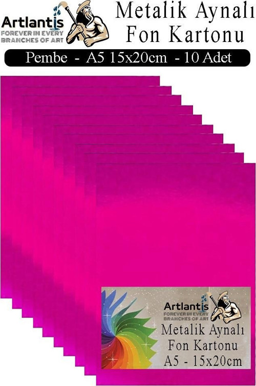 Metalik Aynalı Fon Kartonu 10 lu A5 15x20 cm 1 Paket Okul Sınıf Dekoratif Pırıltılı Folyo Kağıt Dekoratif Anasınıfı Kreş