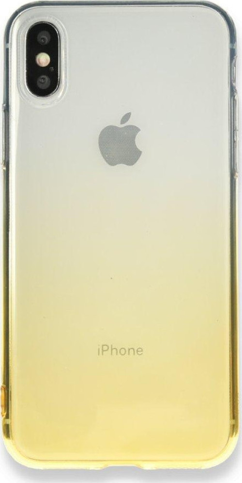 İphone X Kılıf Lüx Çift Renkli Silikon - Sarı