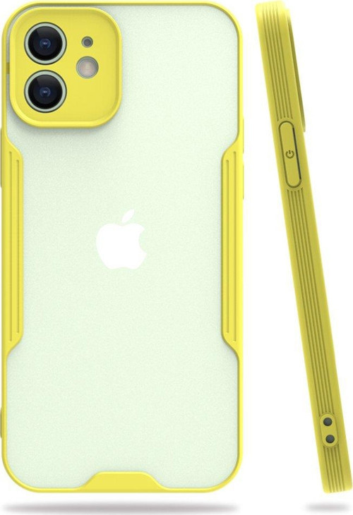 İphone 12 Kılıf Platin Silikon - Sarı