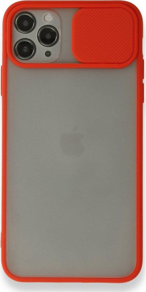 İphone 11 Pro Kılıf Palm Buzlu Kamera Sürgülü Silikon - Kırmızı