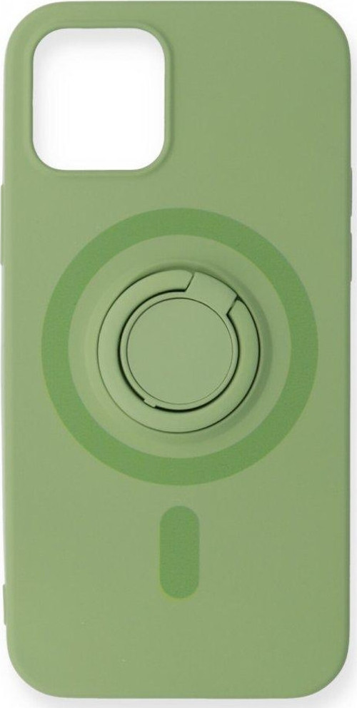 İphone 12 Mini Kılıf Viktor Yüzüklü Silikon - Yeşil