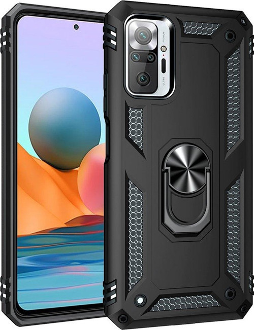 Xiaomi Redmi Note 10 Pro Kılıf Sofya Yüzüklü Silikon Kapak - Siyah