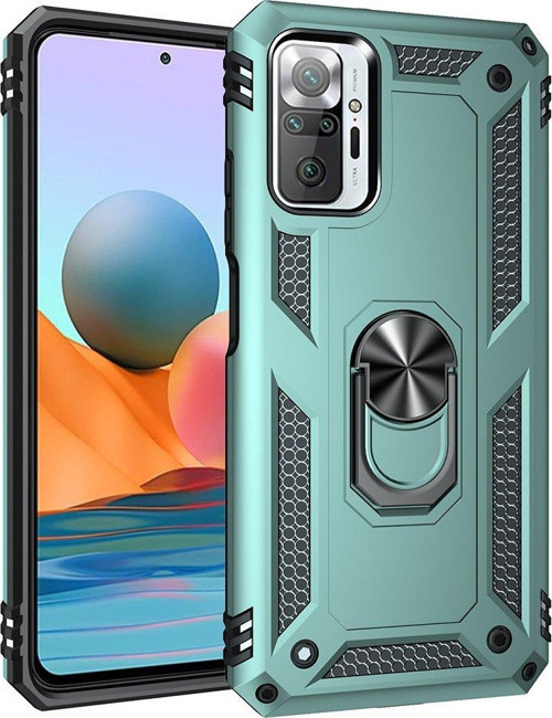 Xiaomi Redmi Note 10 Pro Kılıf Sofya Yüzüklü Silikon Kapak - Yeşil