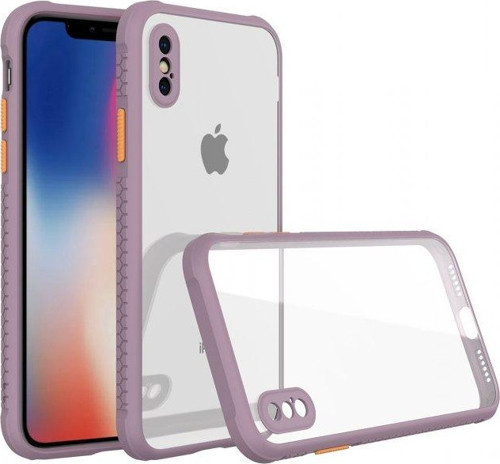 İphone X Kılıf Miami Şeffaf Silikon - Açık Mor