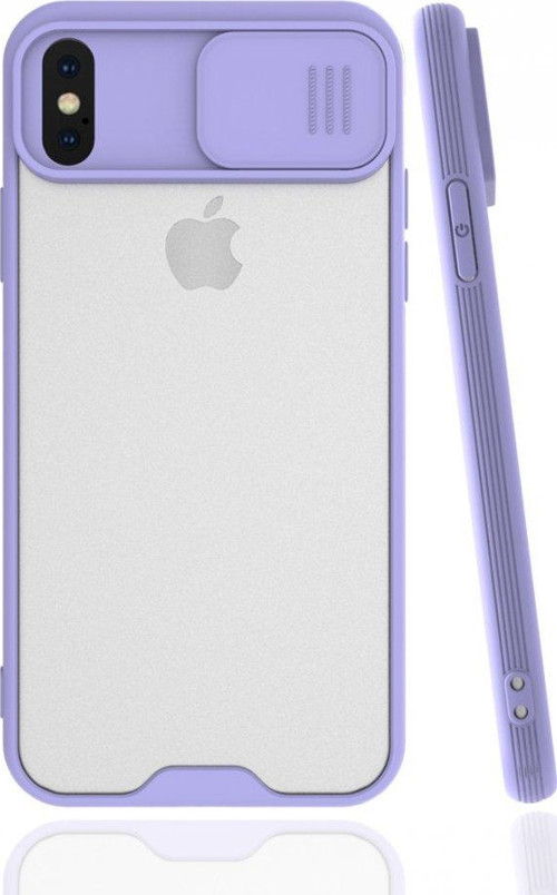 İphone X Kılıf Platin Kamera Koruma Silikon - Lila