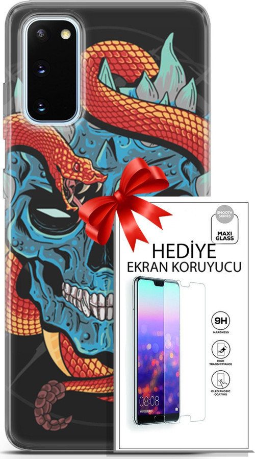 Samsung Galaxy S20 Kılıf Orijinal Seri Punky 13 Şeytan Case Kapak Ekran Koruyucu
