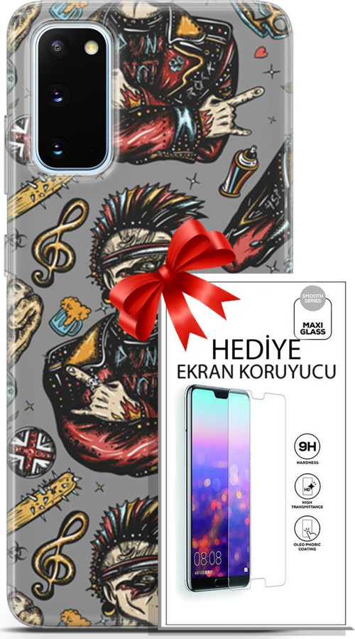 Samsung Galaxy S20 Kılıf Orijinal Seri Punky 24 Heavy Metal Darbe Emici Kılıf + Ekran Koruyucu