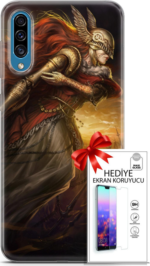 Samsung Galaxy A30S Kılıf Orijinal Seri Cardano 29 Şövalye Leke Tutmaz Kapak + Ekran Koruyucu
